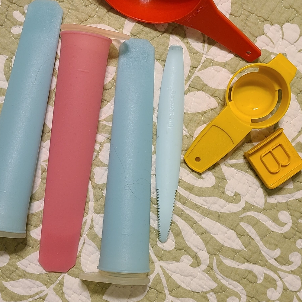 Vintage Tupperware Kitchen Items And IKEA Ice Pop Molds, 7 Items